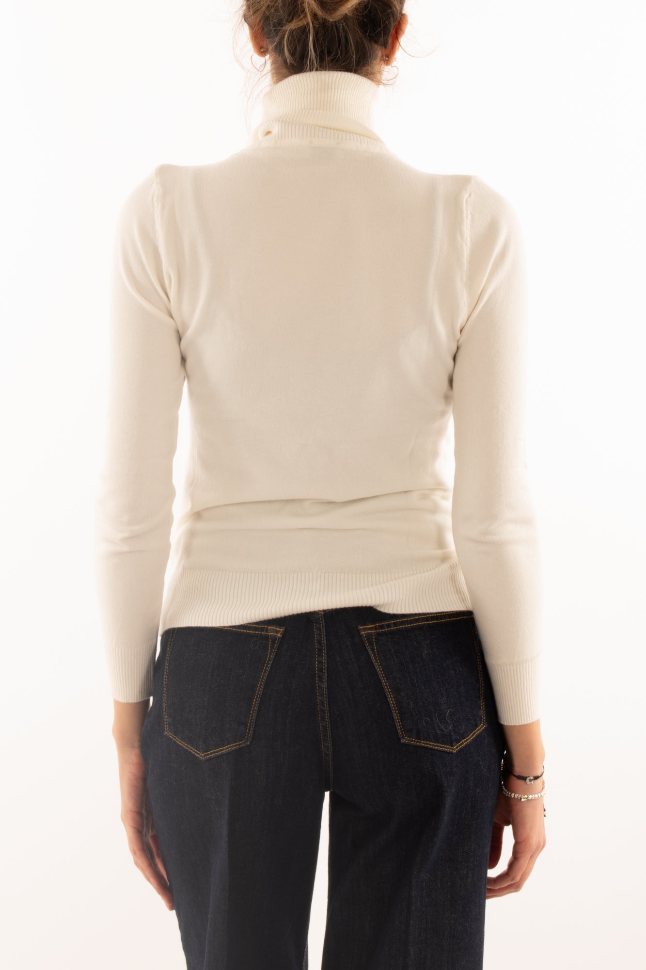 Maglione dolcevita Susy mix - Panna