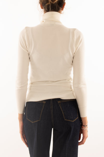 Maglione dolcevita Susy mix - Panna