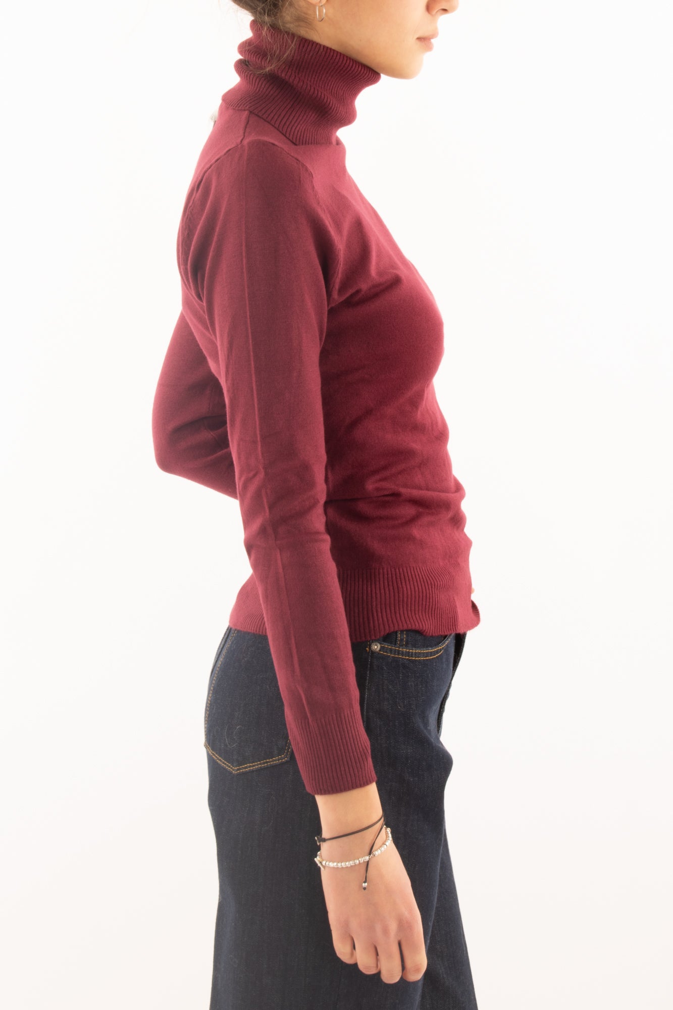 Maglione dolcevita Susy mix - Vino