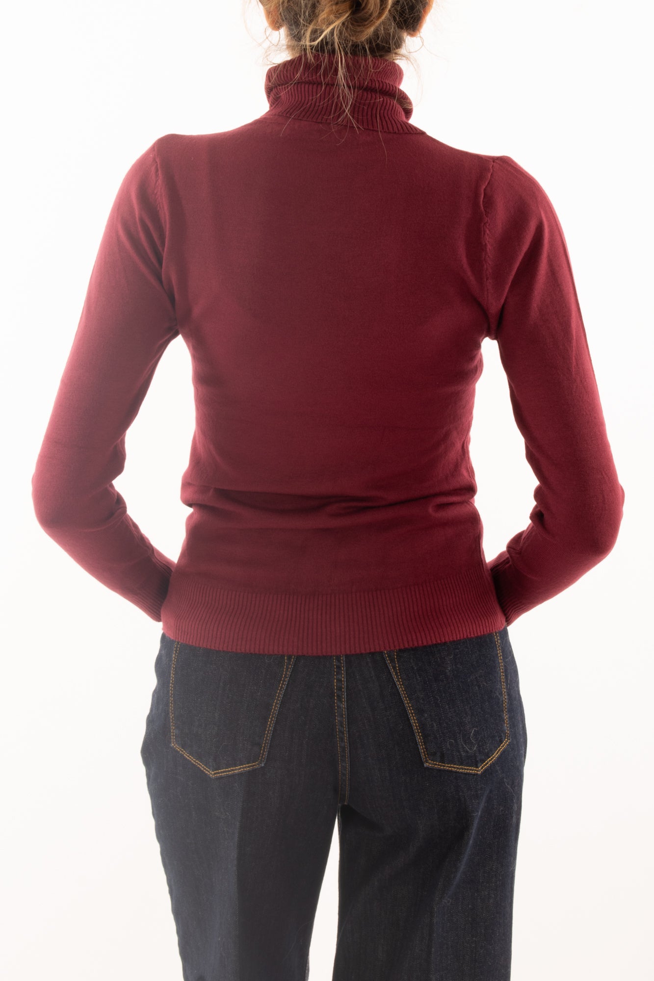 Maglione dolcevita Susy mix - Vino