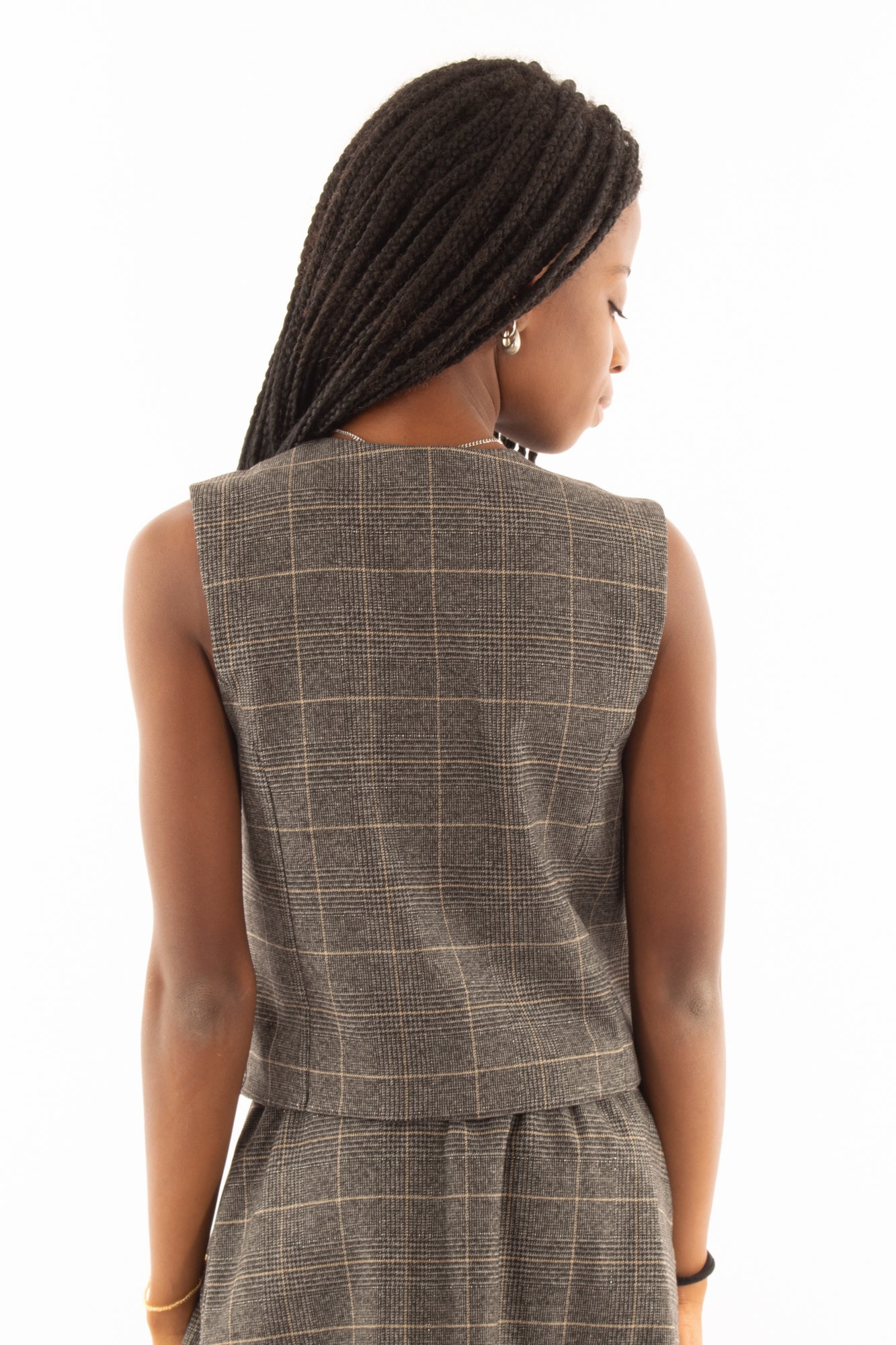 Gilet scozzese Susy mix - Grigio