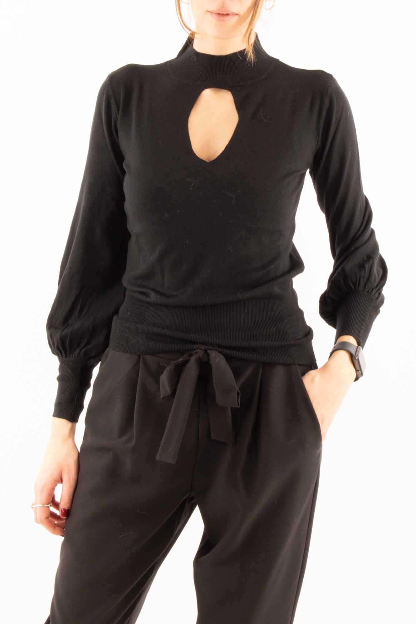 Maglia con goccia Susy mix - Nero