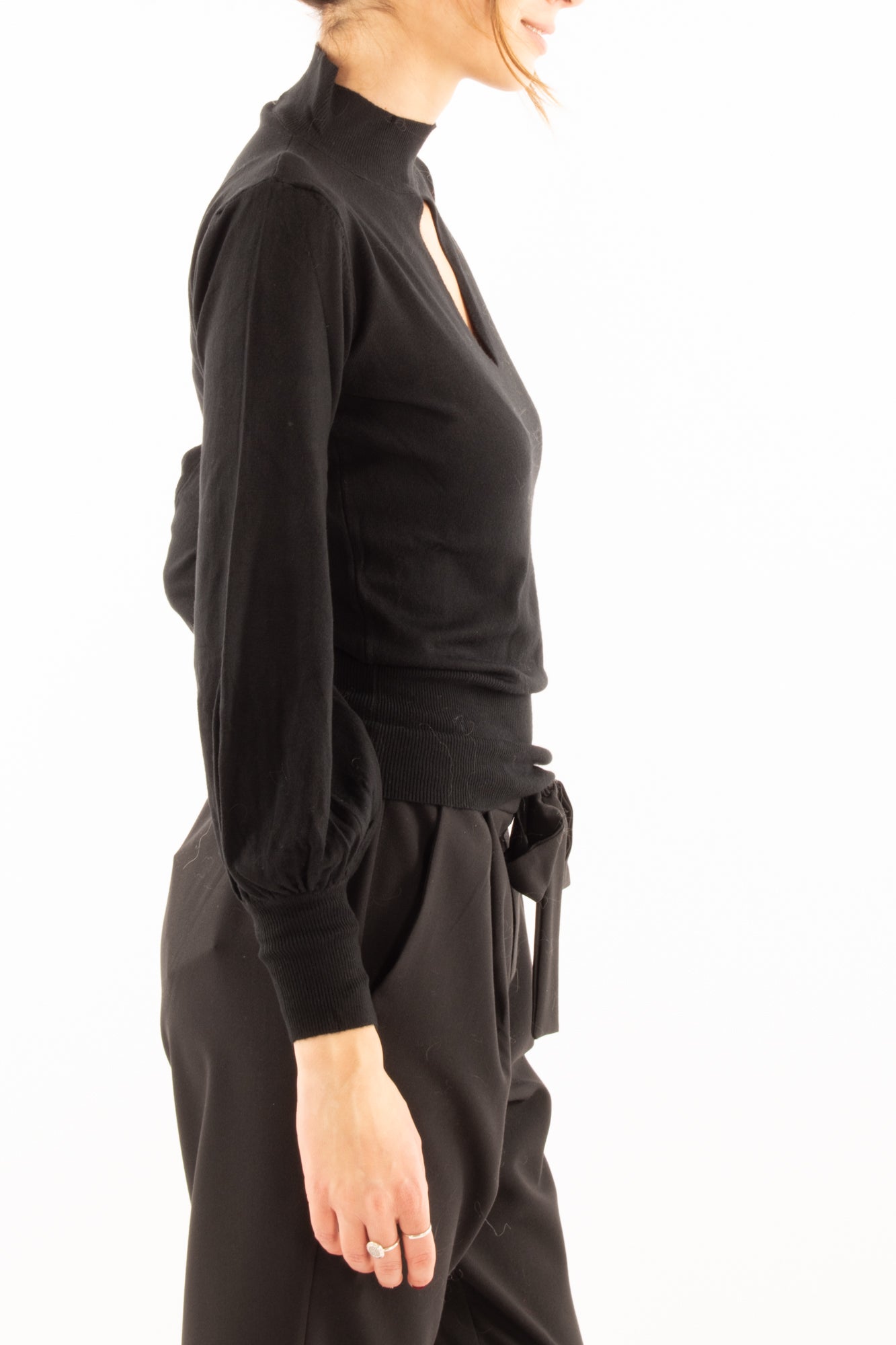 Maglia con goccia Susy mix - Nero