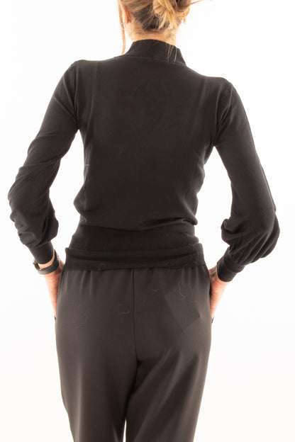 Maglia con goccia Susy mix - Nero