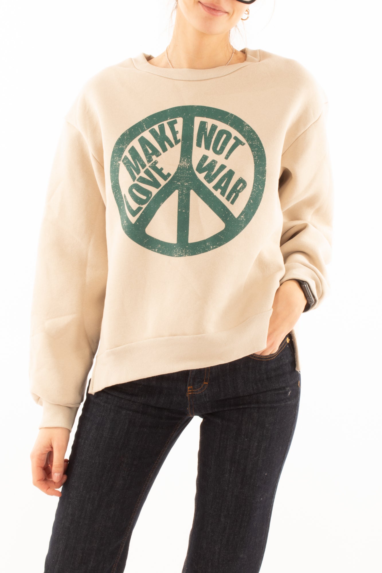 Felpa 'make not' Susy mix - Beige