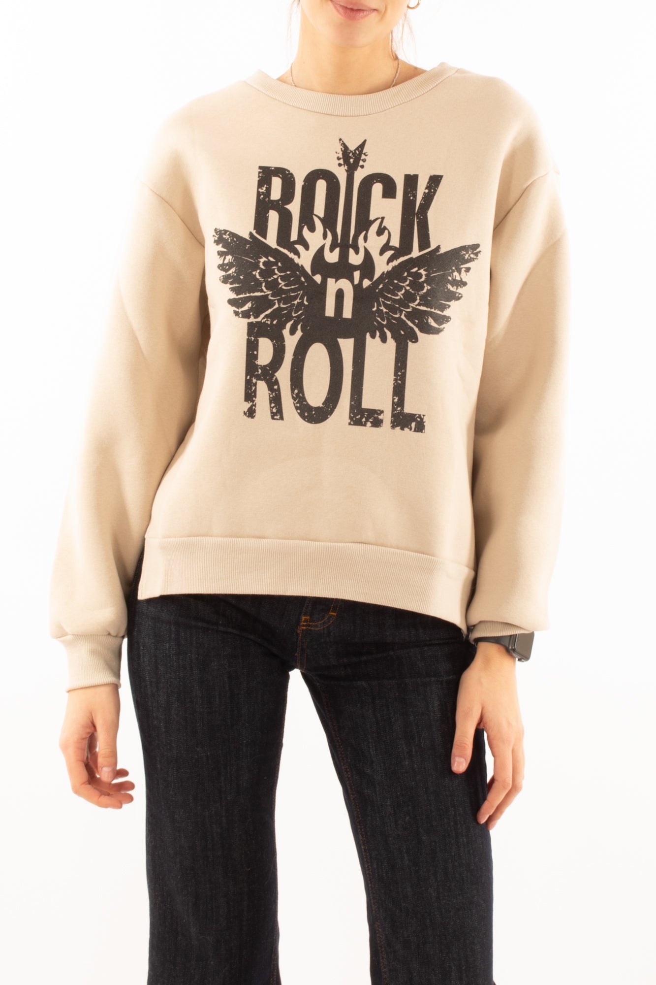 Felpa rock Susy mix - Beige