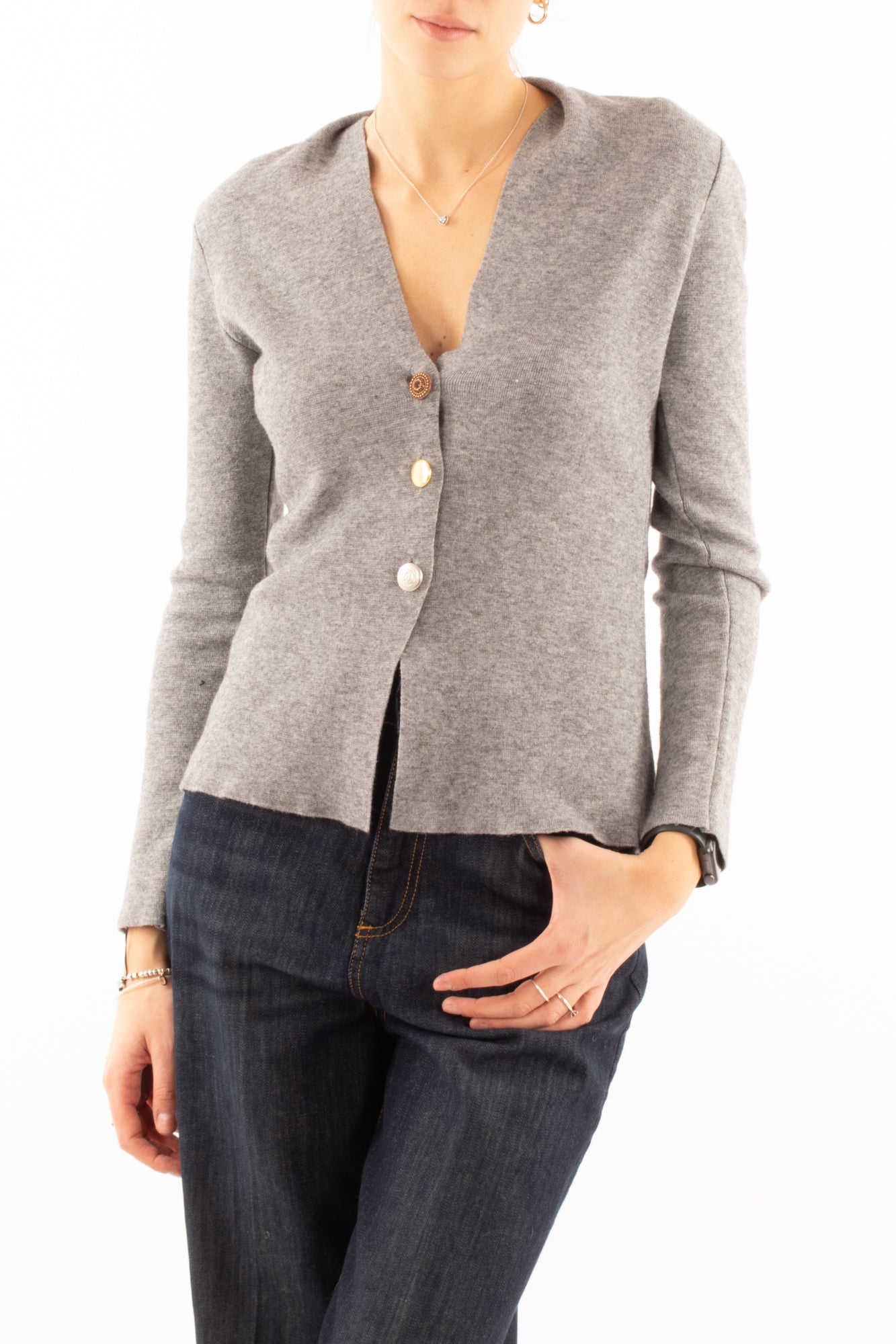 Giacca con taglio vivo Susy mix - Grigio