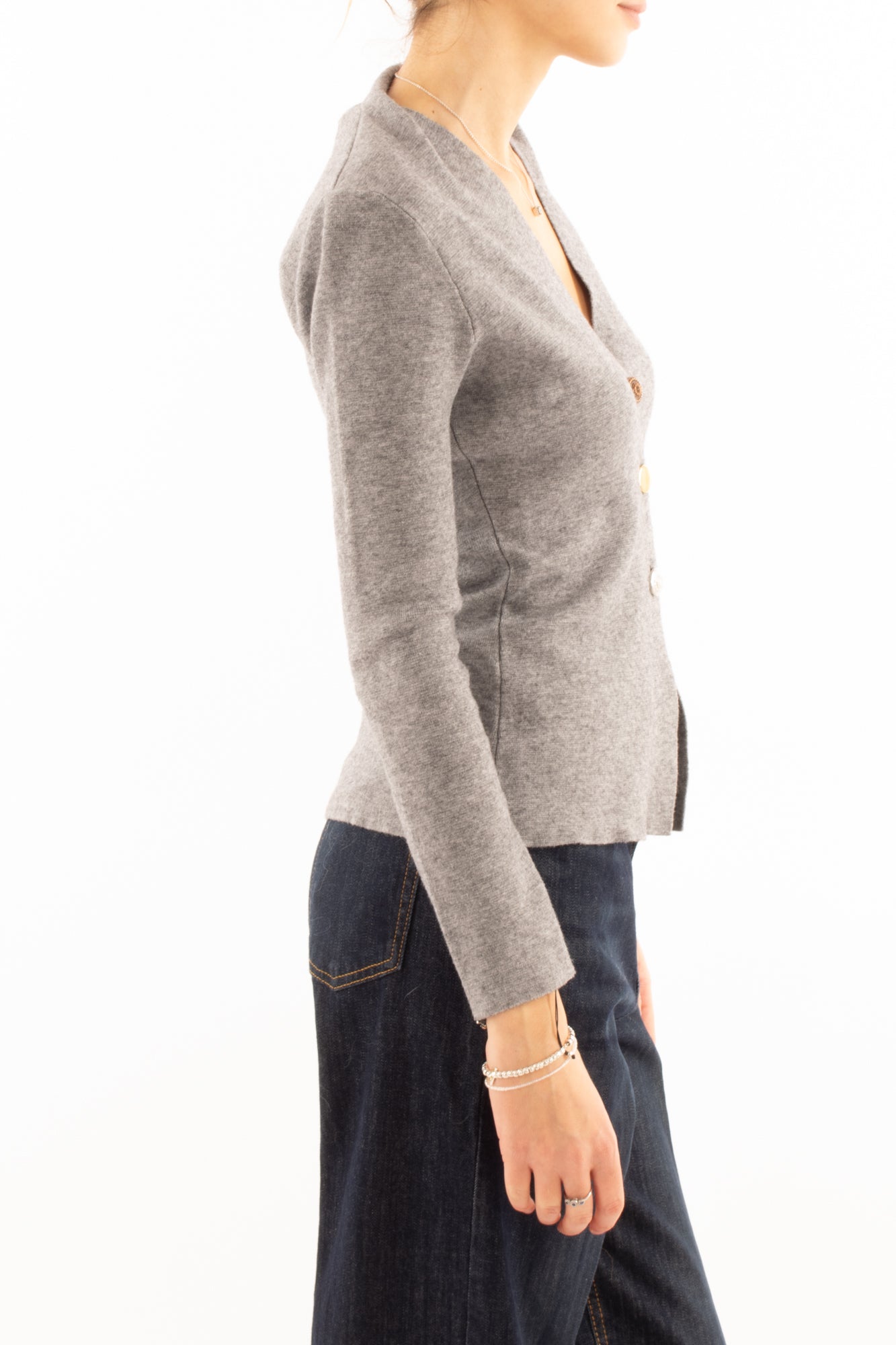 Giacca con taglio vivo Susy mix - Grigio