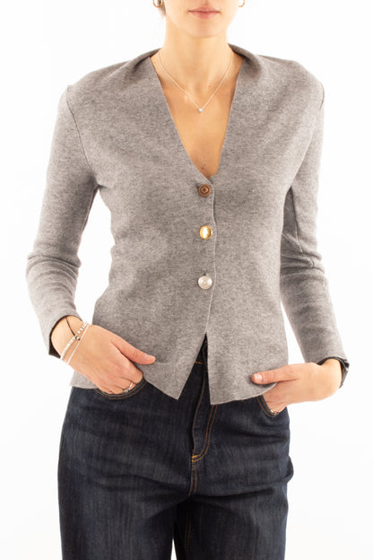 Giacca con taglio vivo Susy mix - Grigio