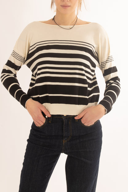 Maglia rigata da donna Susy mix -Naturale