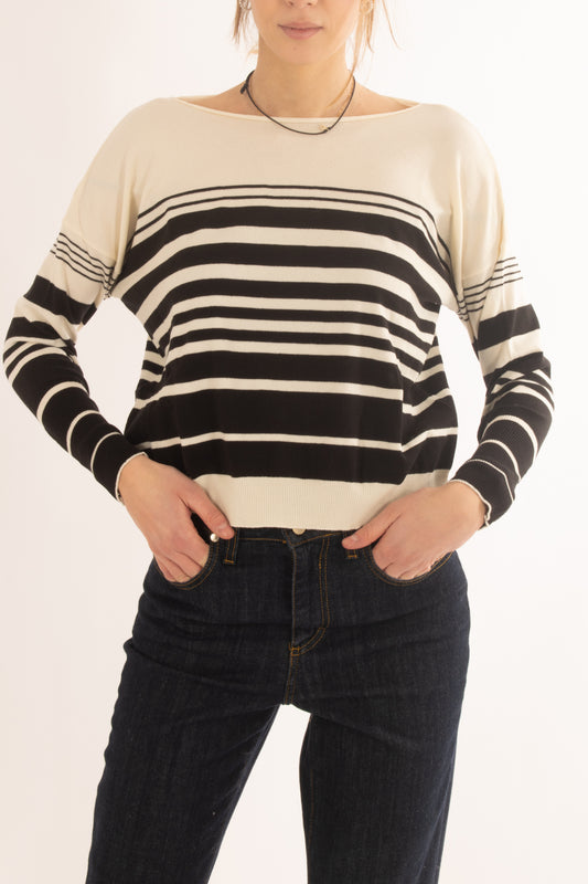 Maglia rigata da donna Susy mix -Naturale