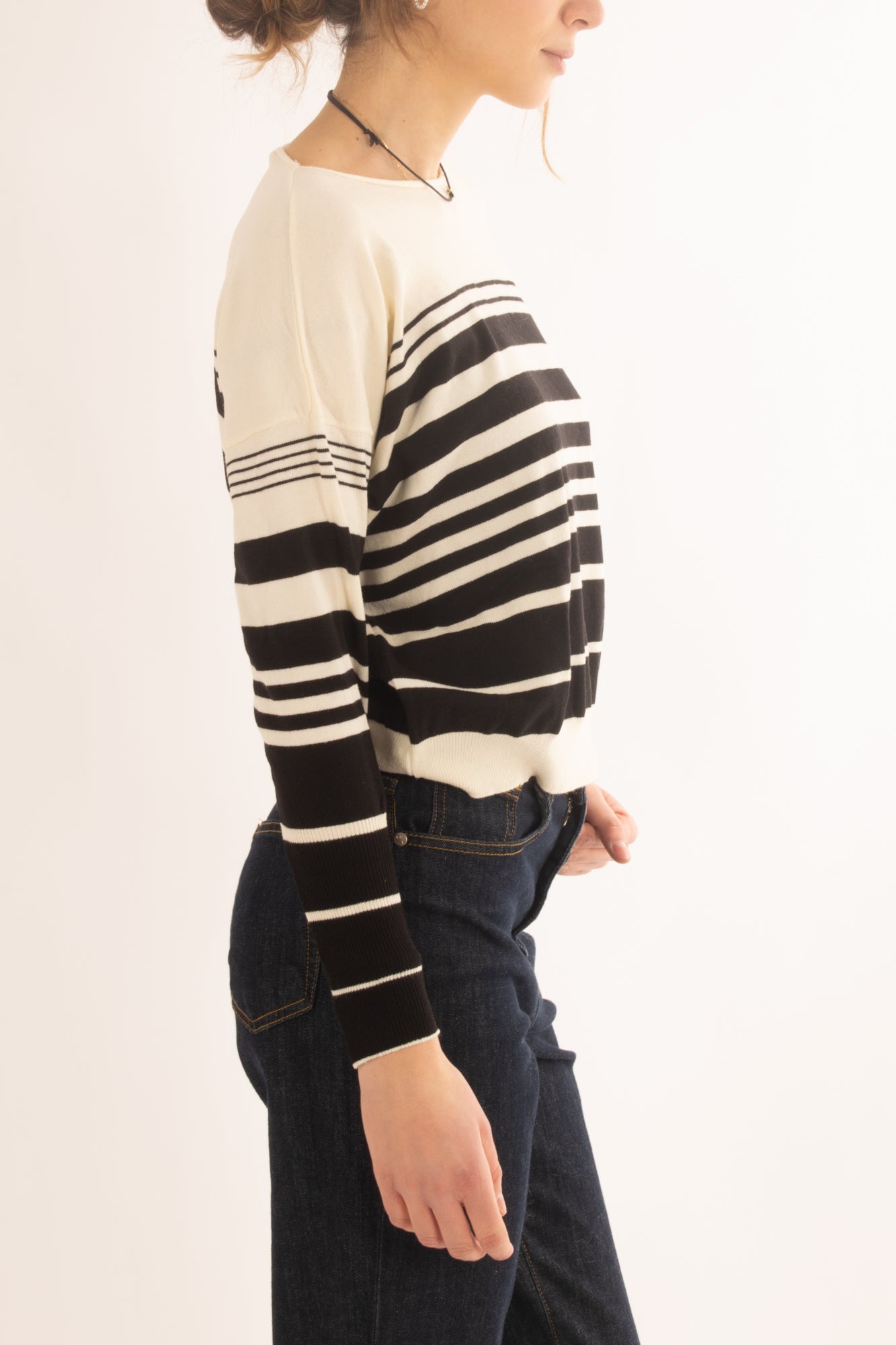 Maglia rigata da donna Susy mix -Naturale