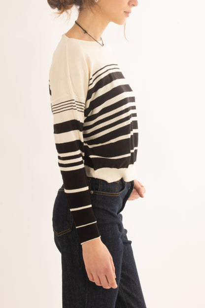 Maglia rigata da donna Susy mix -Naturale