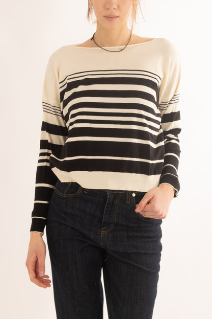 Maglia rigata da donna Susy mix -Naturale