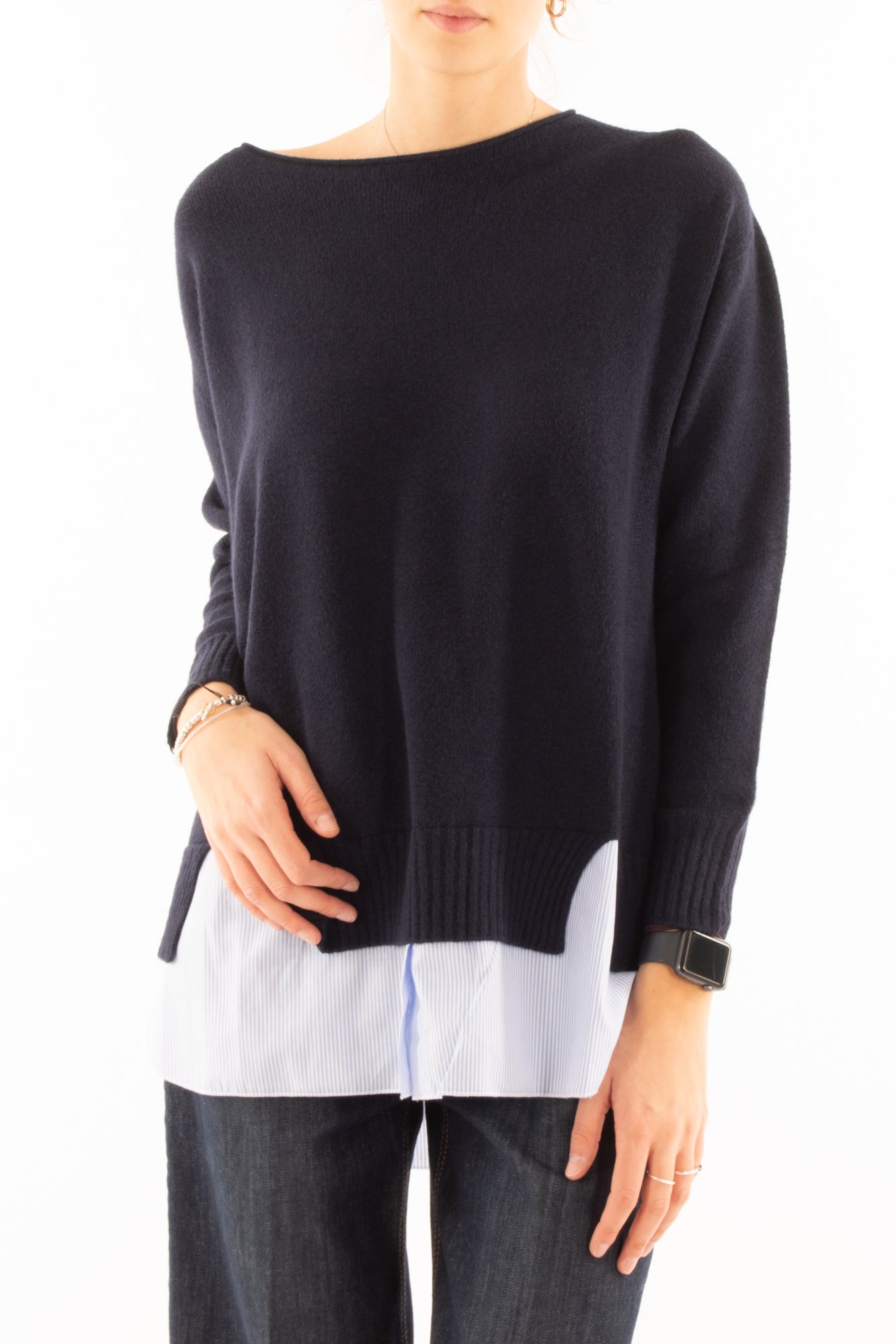 Maglione con camicia - Susy mix Blu
