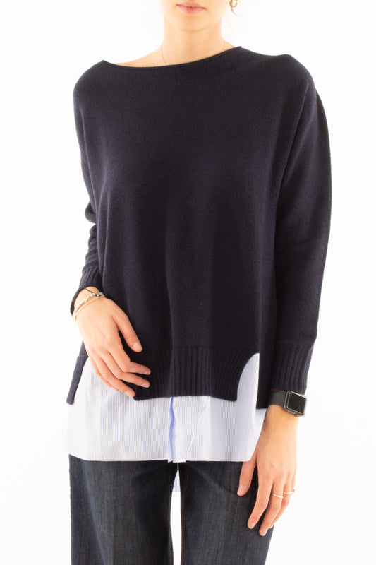 Maglione con camicia - Susy mix Blu