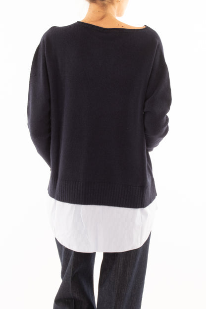 Maglione con camicia - Susy mix Blu