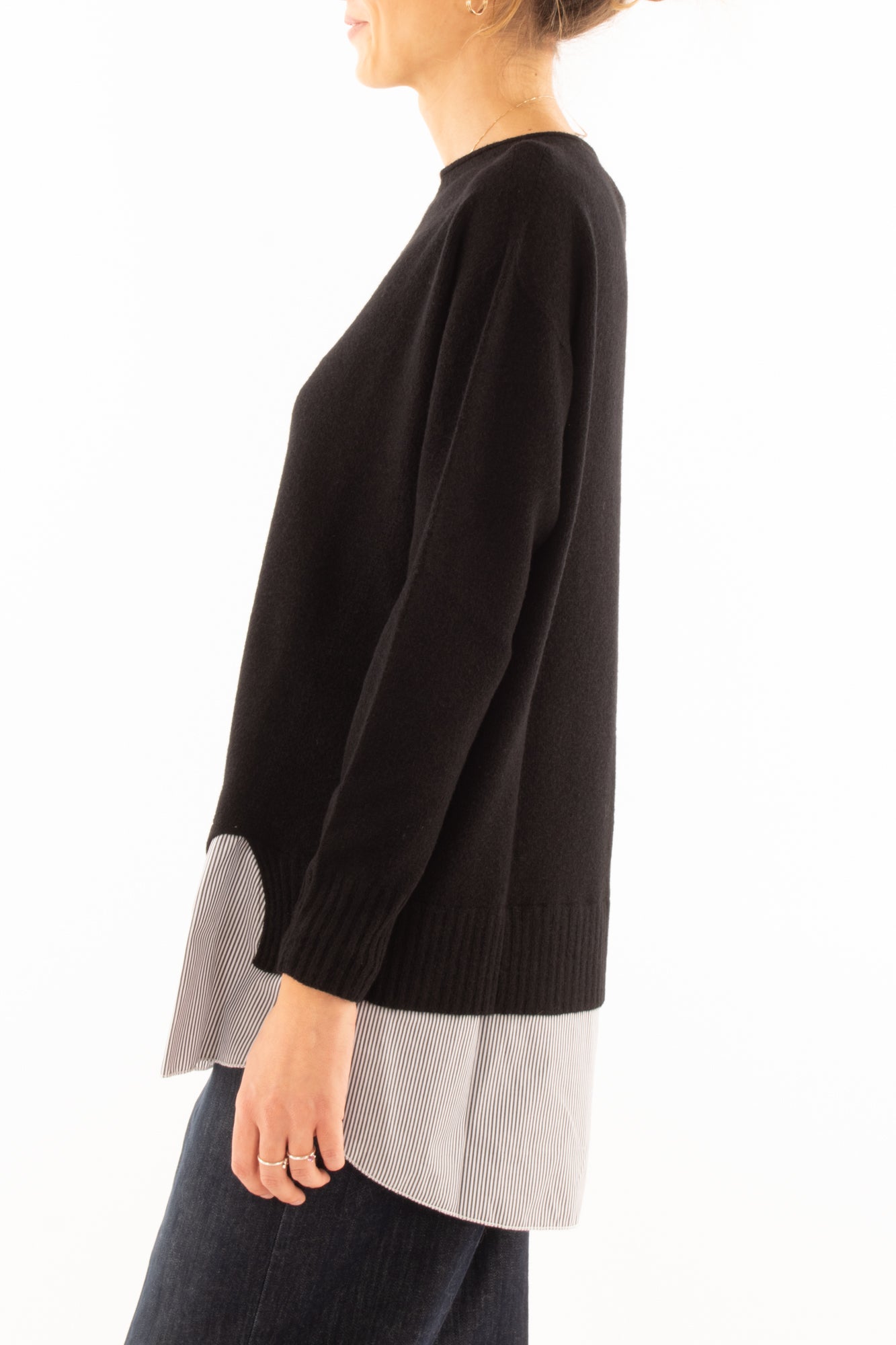 Maglione con camicia - Susy mix - Nero