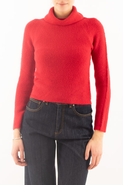 Maglione dolcevita a coste Susy mix - Rosso