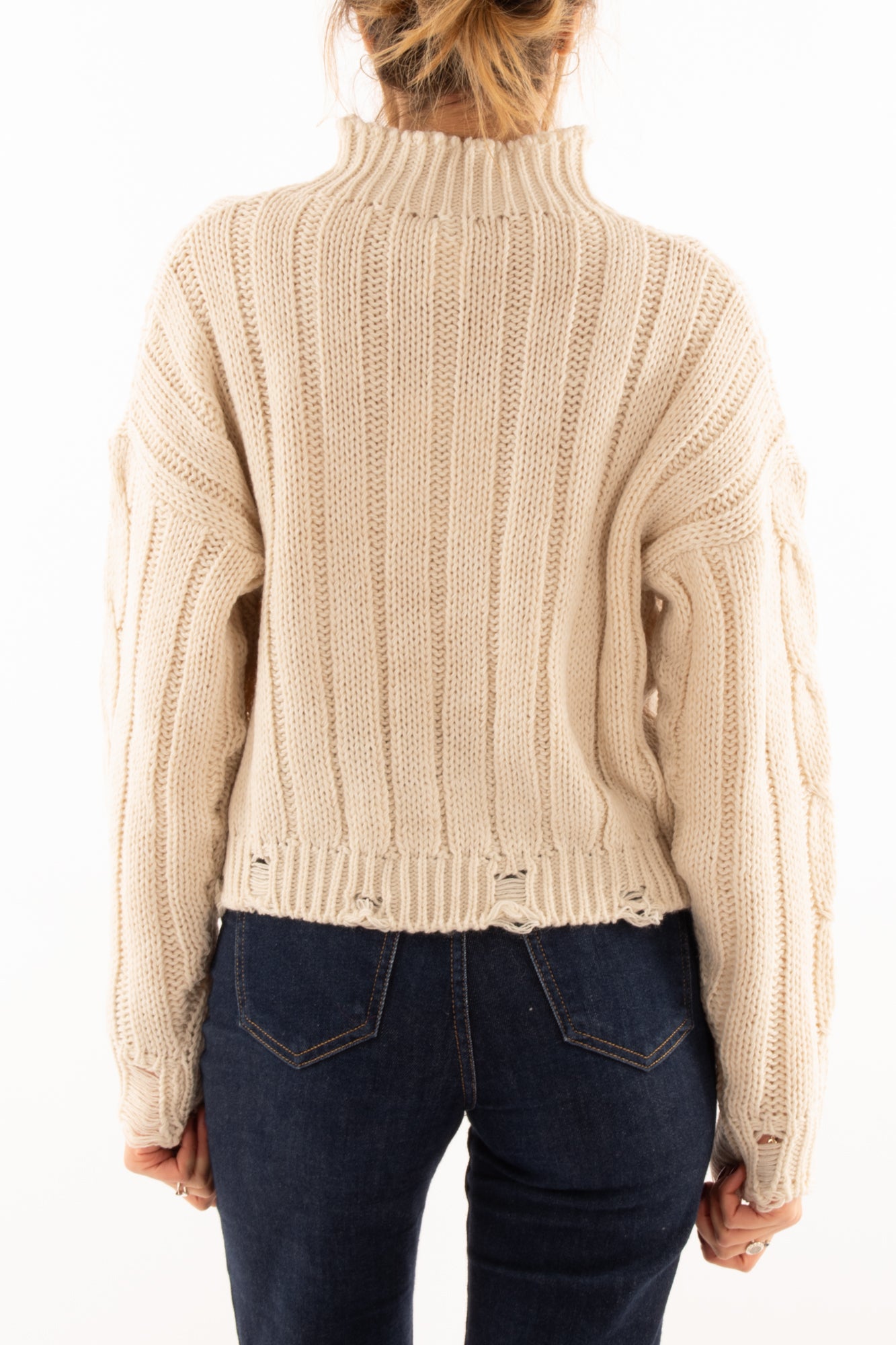 Maglione con trecce Susy mix - Crema