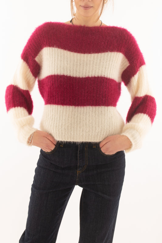 Maglione rigato da Donna  Susy mix - Amarena