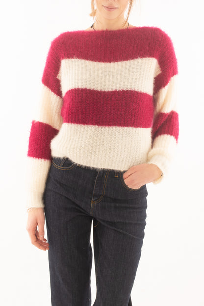 Maglione rigato da Donna  Susy mix - Amarena