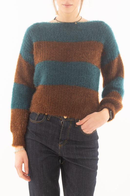 Maglione rigato da Donna  Susy mix - Petrolio