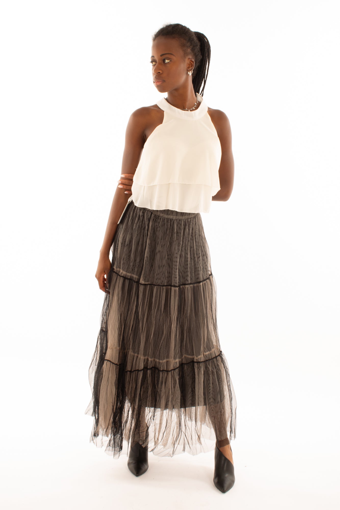 Gonna lunga tulle Susy mix - Nero