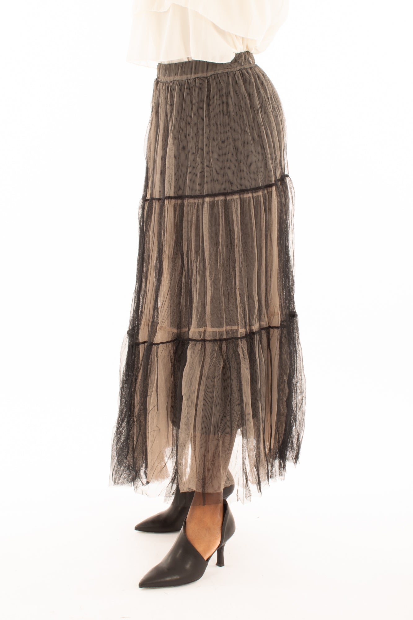 Gonna lunga tulle Susy mix - Nero