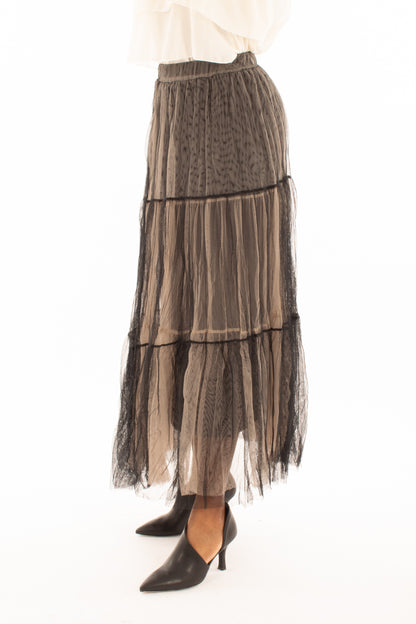 Gonna lunga tulle Susy mix - Nero