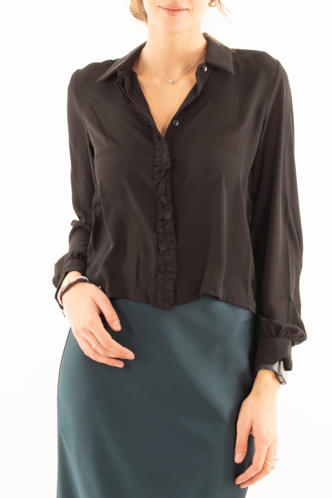 Camicia corta Susy mix - Nero