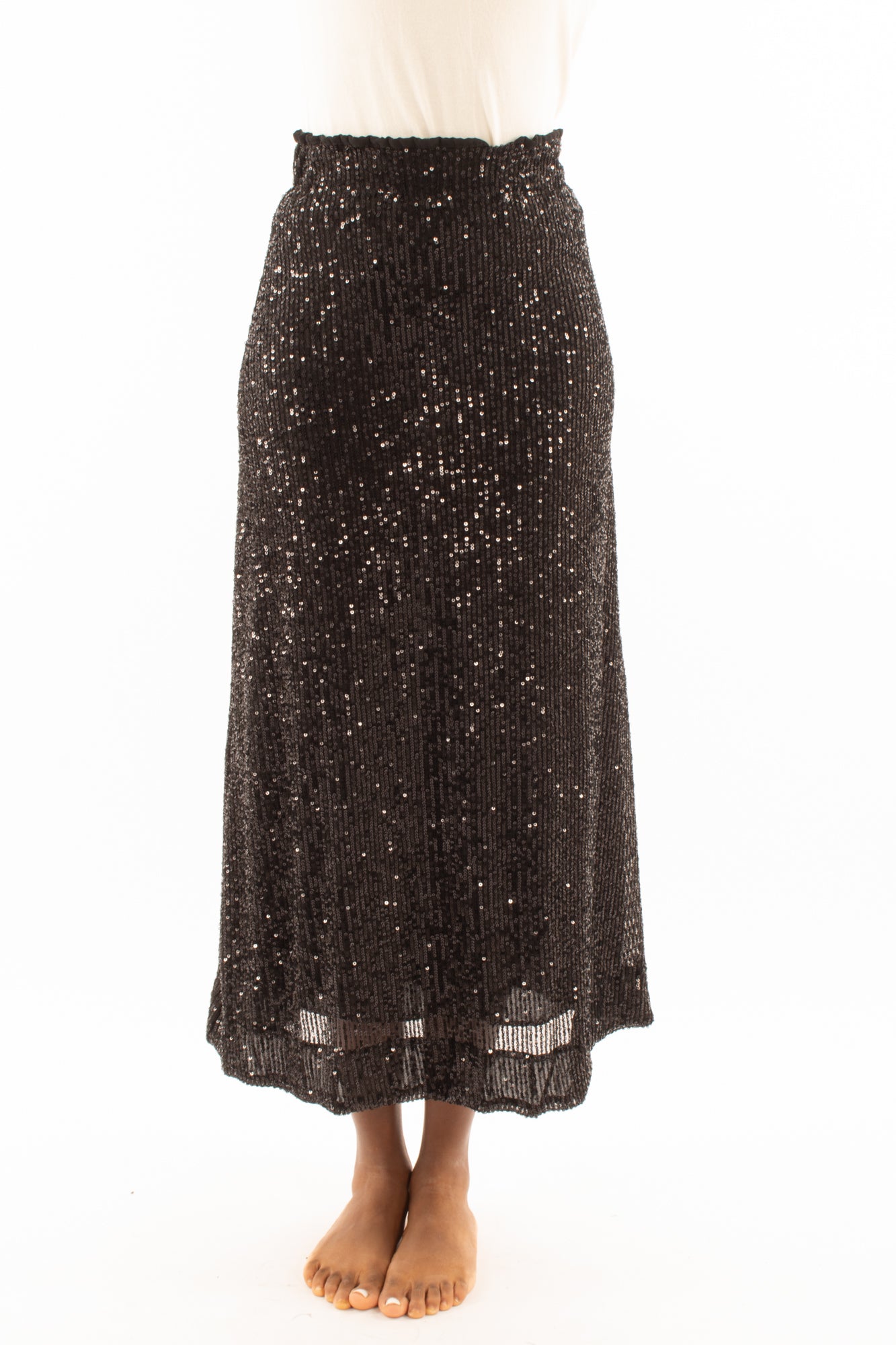 Longhette di paillettes Susy mix - Nero