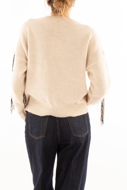 Maglione con stella Susy mix - Crema