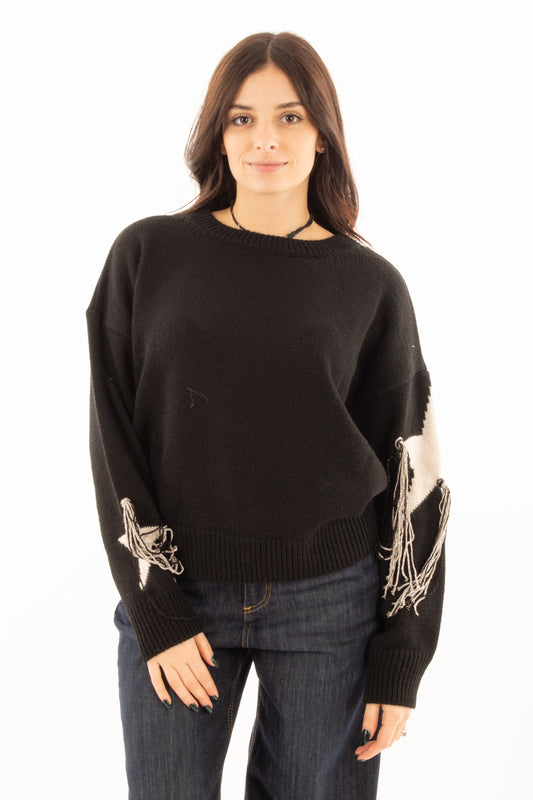 Maglione con stella Susy mix - Nero