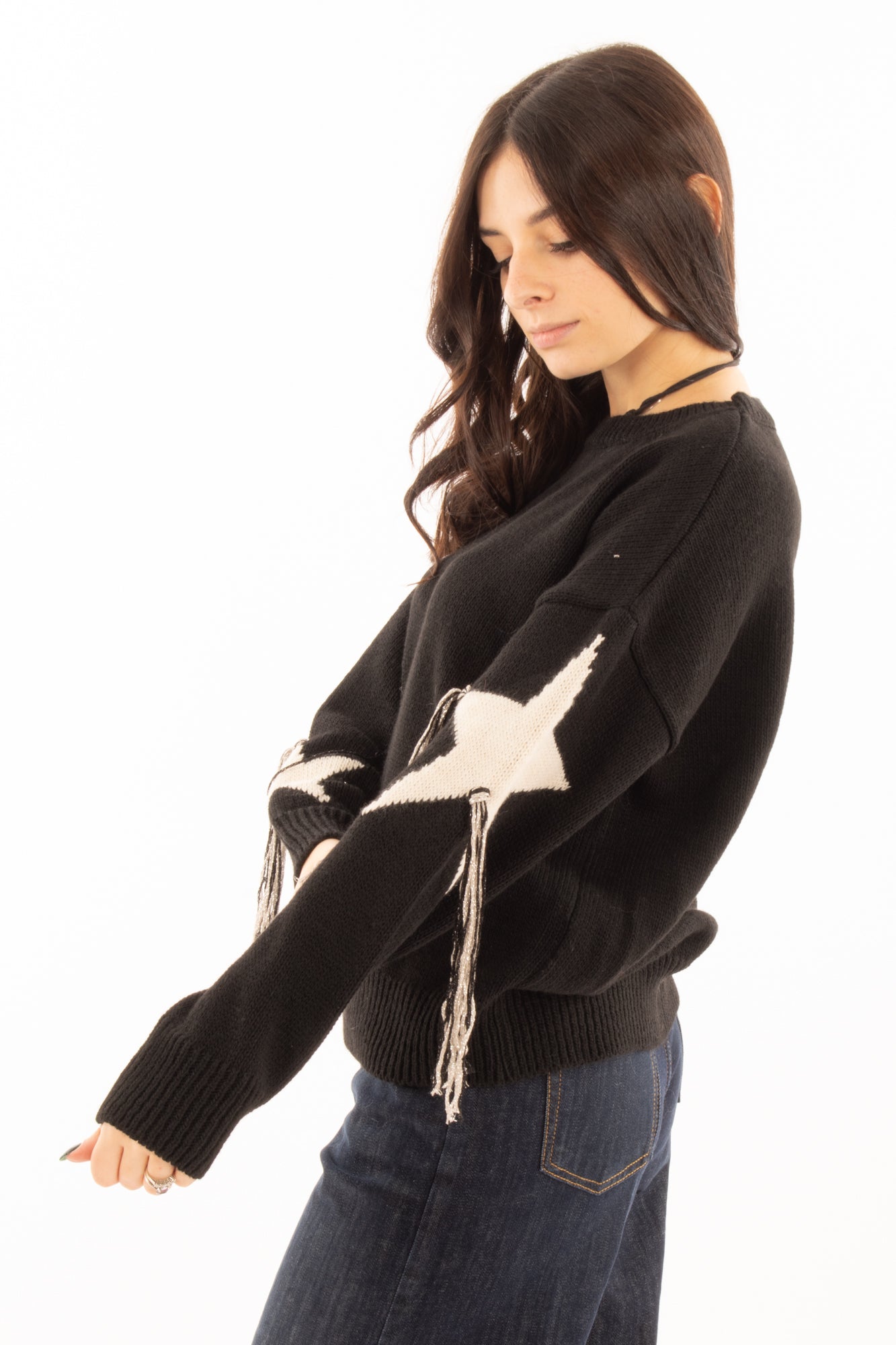 Maglione con stella Susy mix - Nero