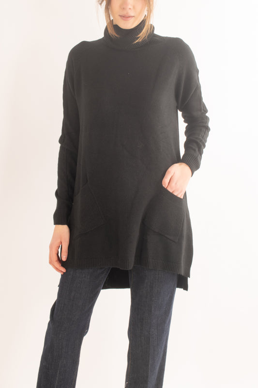 Maglione con tasche da donna Susy mix - Nero