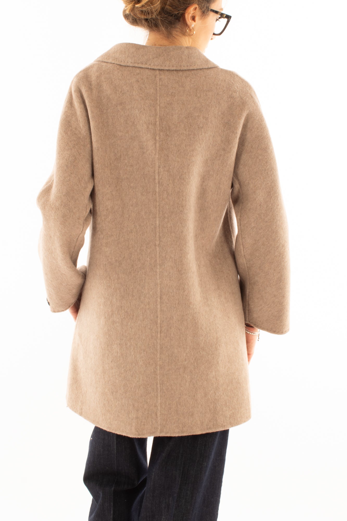 Giaccone doppio petto Susy mix - Beige