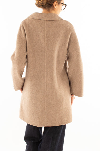 Giaccone doppio petto Susy mix - Beige