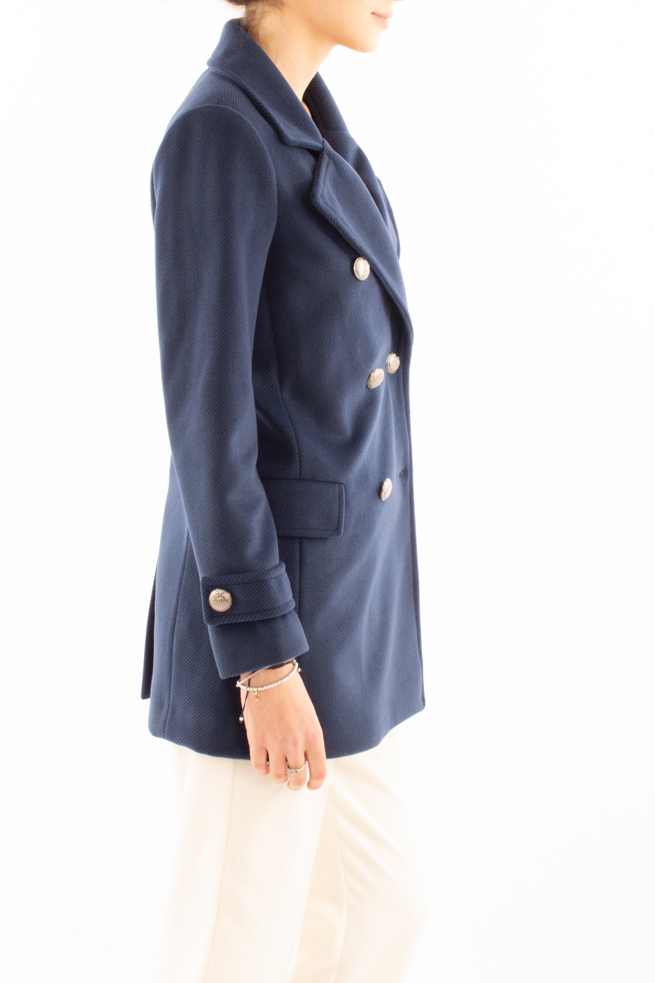 Giaccone doppio petto Susy mix - Blu