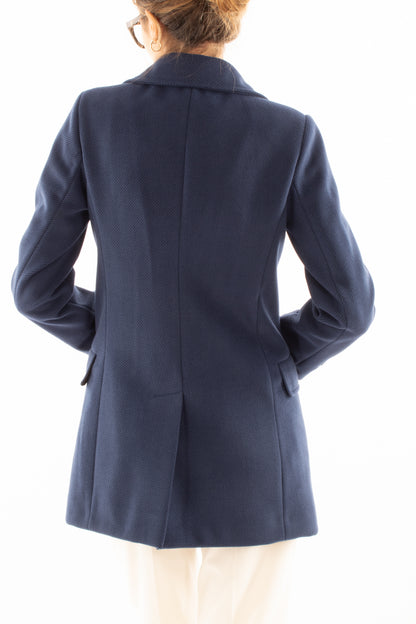 Giaccone doppio petto Susy mix - Blu