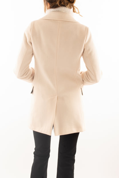 Giaccone doppio petto Susy mix - Burro