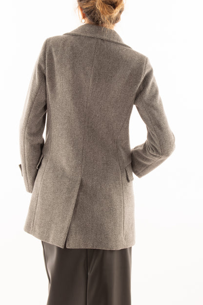 Giaccone doppio petto Susy mix - Grigio