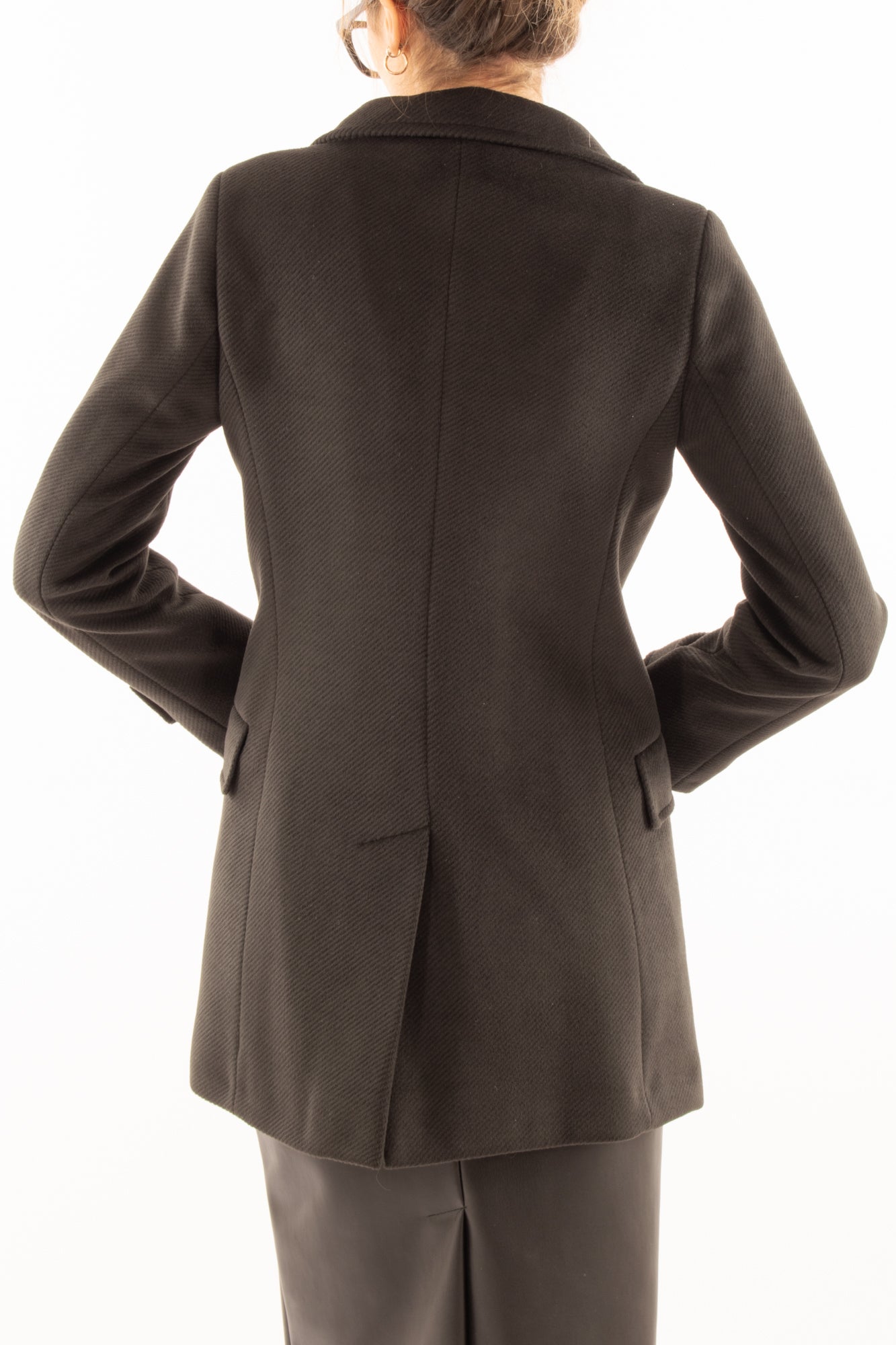 Giaccone doppio petto Susy mix -Nero