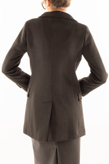 Giaccone doppio petto Susy mix -Nero