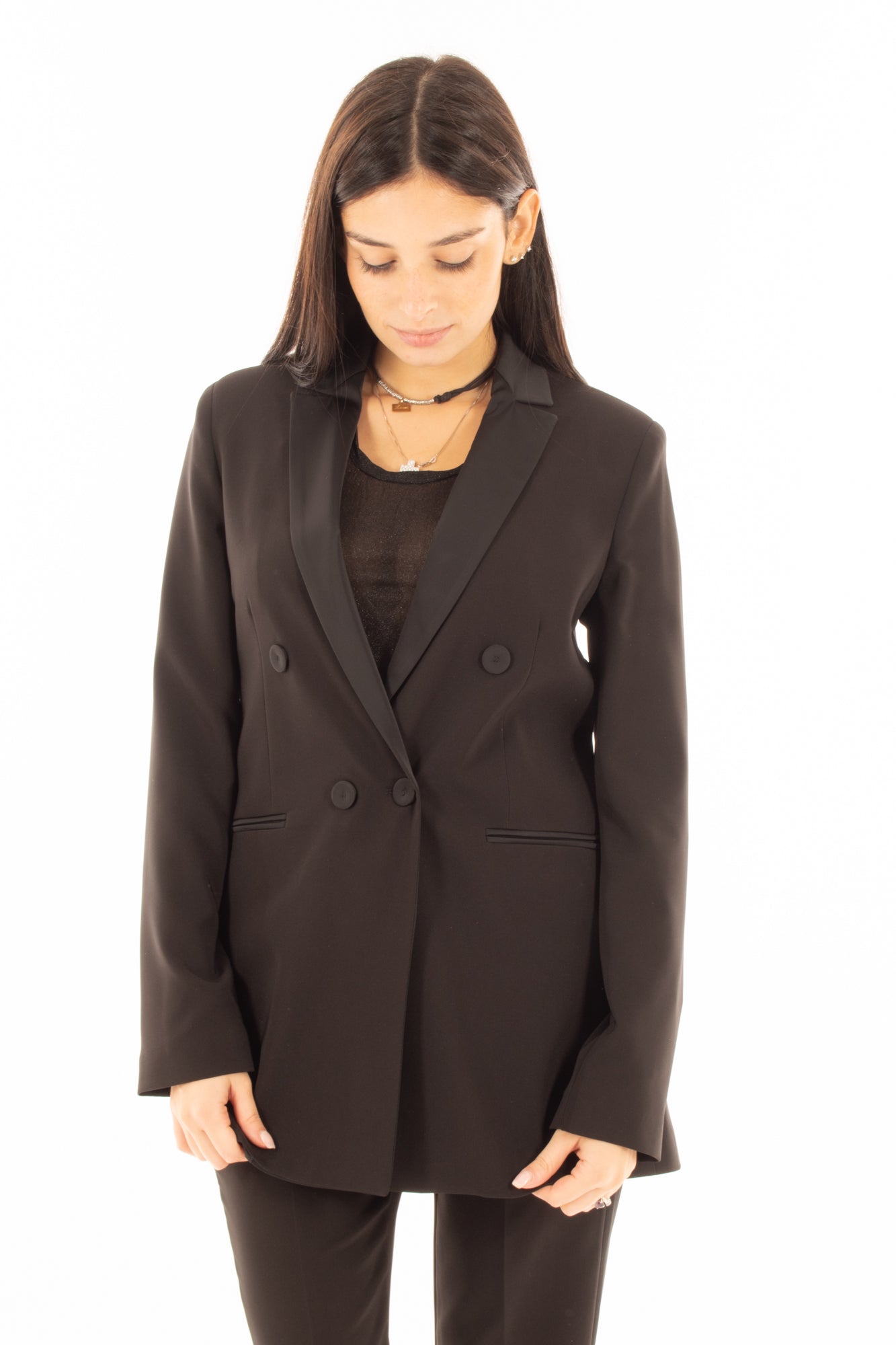 Giacca doppio petto Susy mix elite - Nero