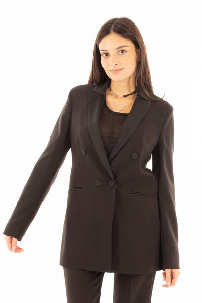 Giacca doppio petto Susy mix elite - Nero