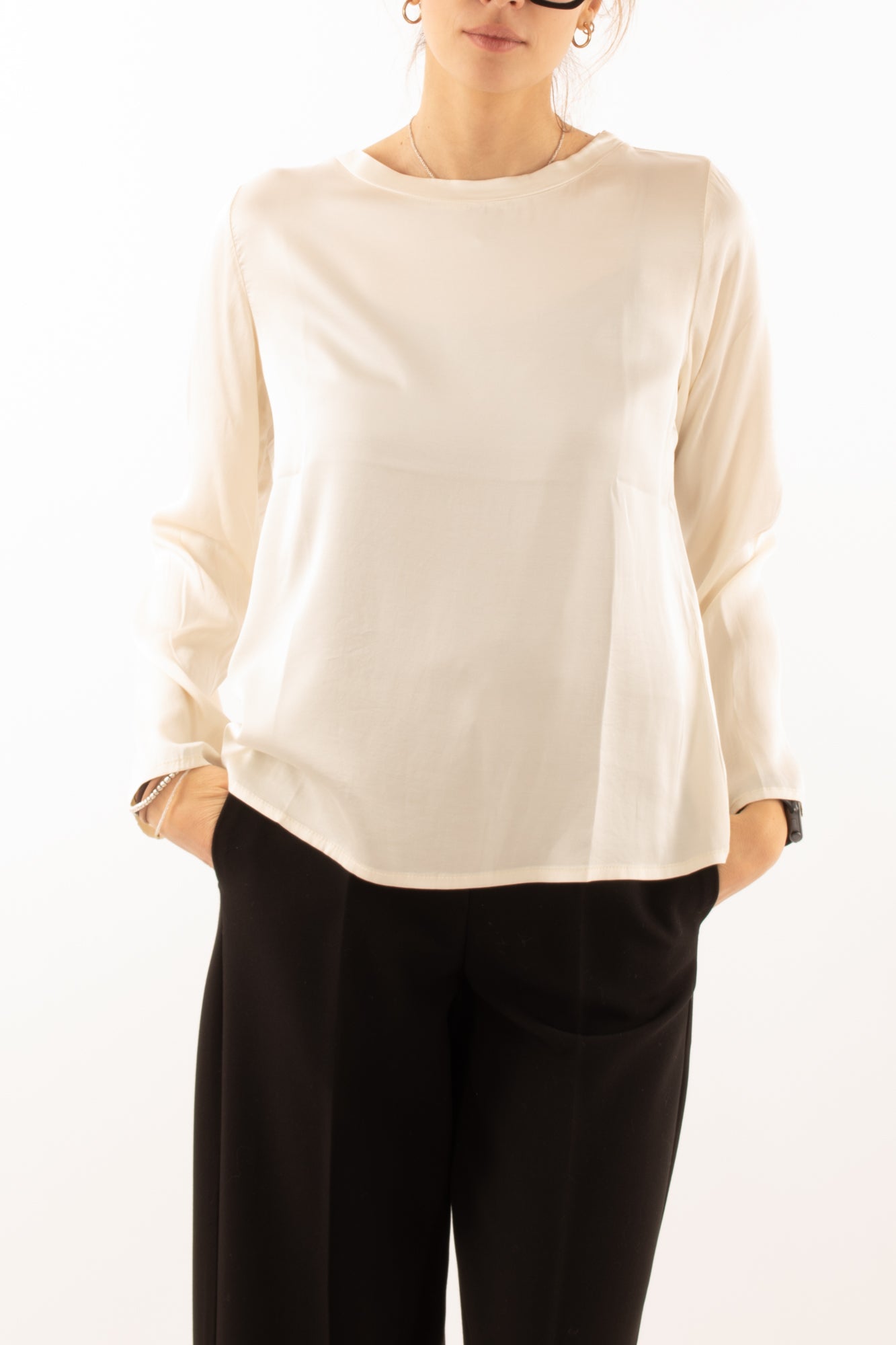 Blusa manica lunga Susy mix - Burro