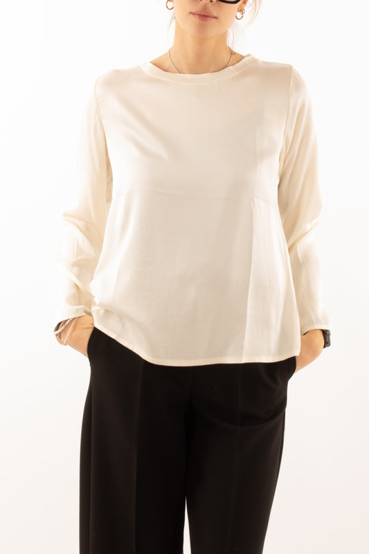 Blusa manica lunga Susy mix - Burro