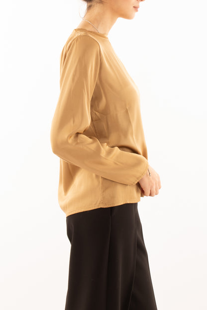 Blusa manica lunga Susy mix - Cammello