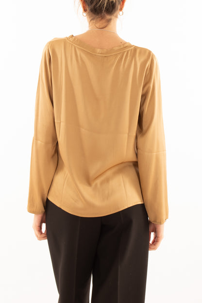Blusa manica lunga Susy mix - Cammello